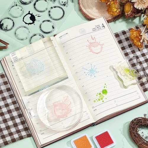 Climberty® DIY Scrapbooking Rubber Stamp, Tea Stains Clear Stamp Coffee Stains Background Transparent Silicone Stamp Spill and Splatter Rubber Stamp for Scrapbook Journal Card Making, 4.3 x 6.3 Inch