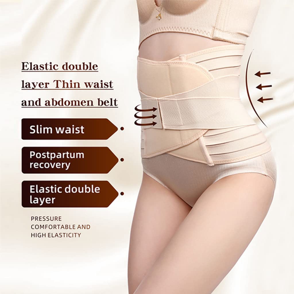 PALAY Postpartum Support Waist Trainer Women Corset Waist Relief Body Shaper Girdle Recovery Belly/Waist/Pelvis Belt Shapewear Slimming Girdle, Beige 55-70kg-XL (Recommend)