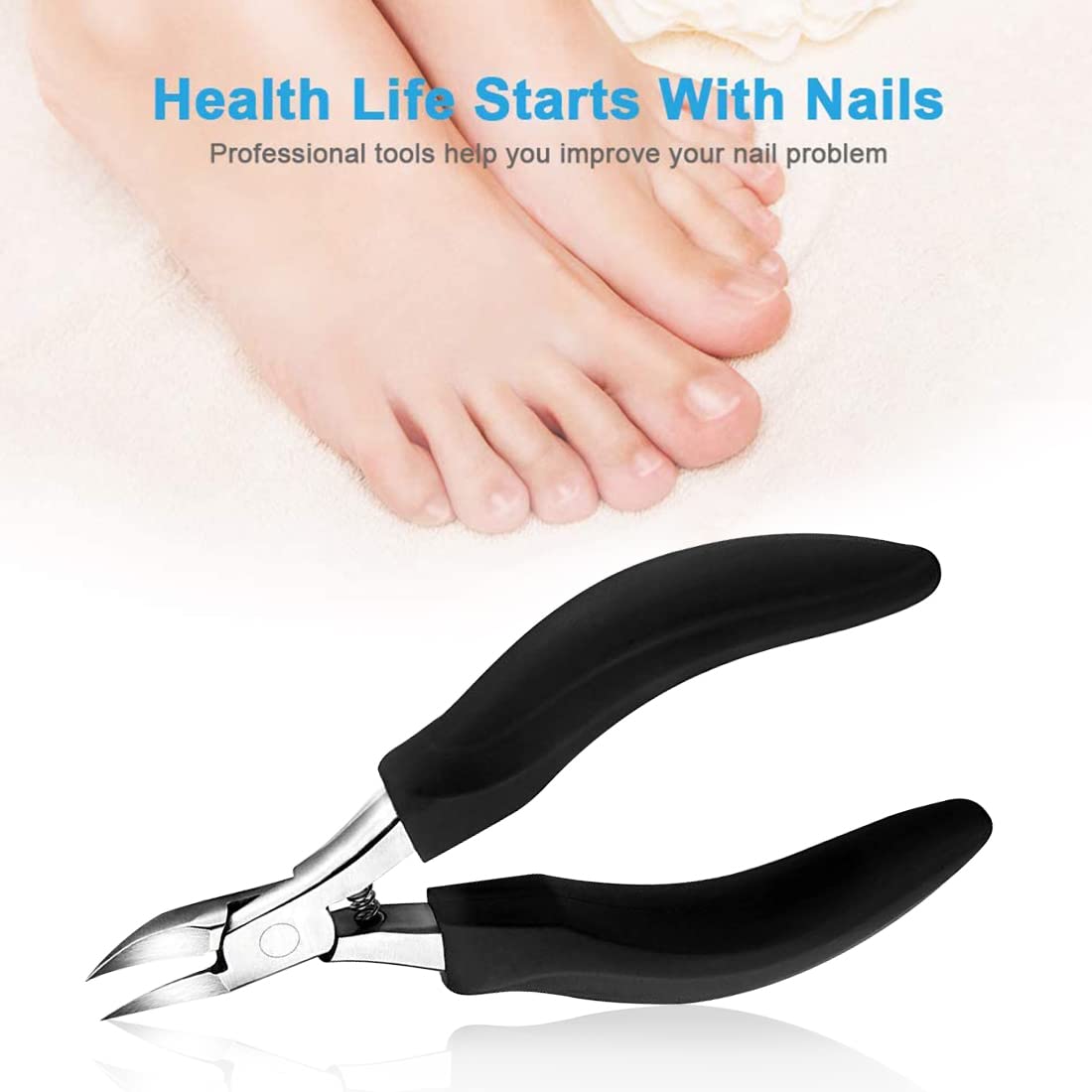 MAYCREATE Toenail Clippers for Thick Nails with 0.5mm Precision Blade and Ergonomic Grip | Stainless Steel for Men and Women