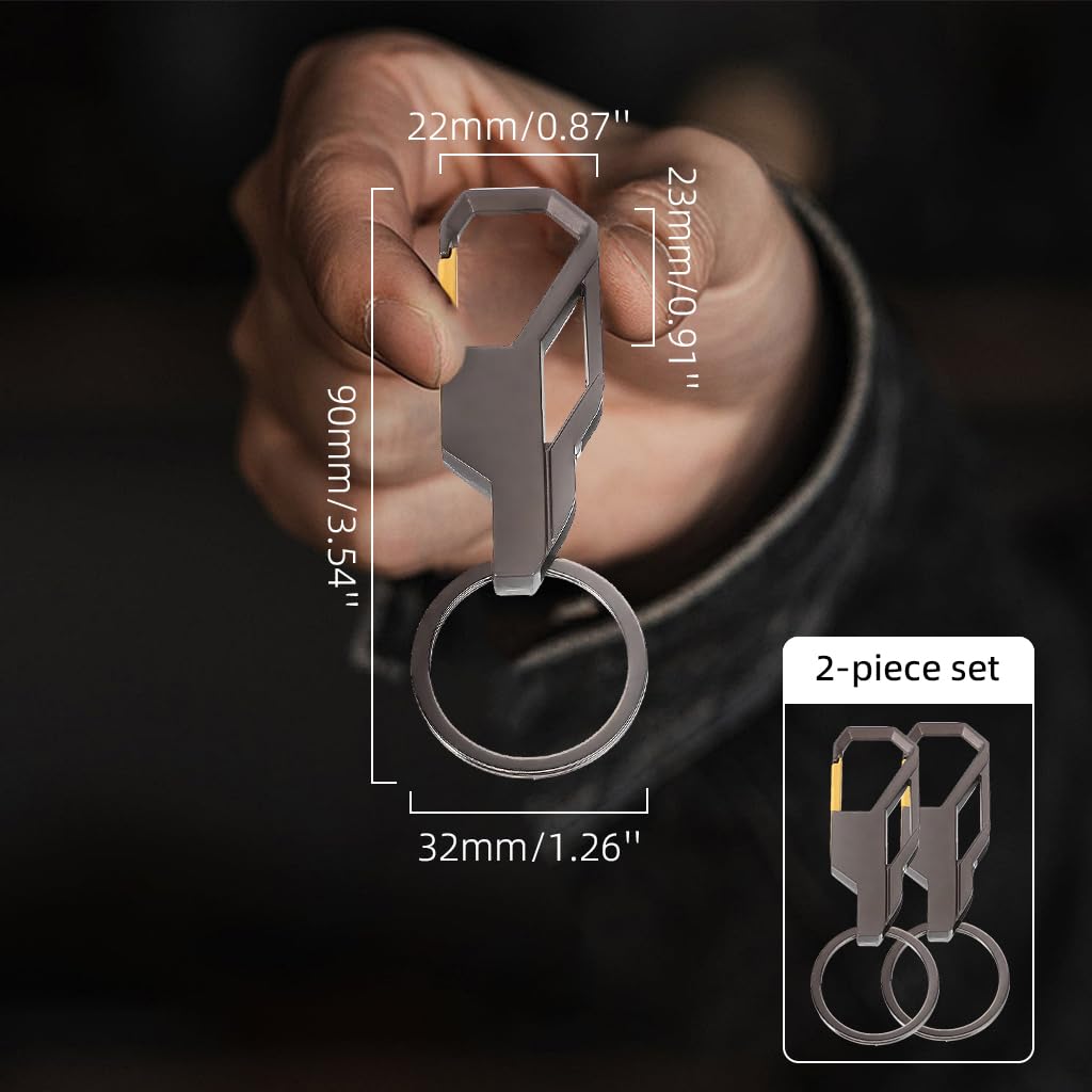 Zibuyu Key Chain for Car Bike and Home with Quick Release Buckle and Folding Cutter | Zinc Alloy 2Pcs Set