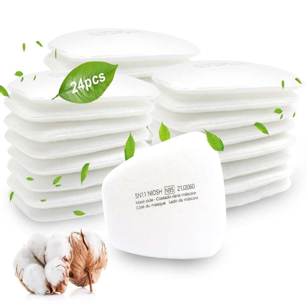Serplex Filter Pads for Respirator Masks with 5 Layer Filtration 24 Pcs Cotton Design