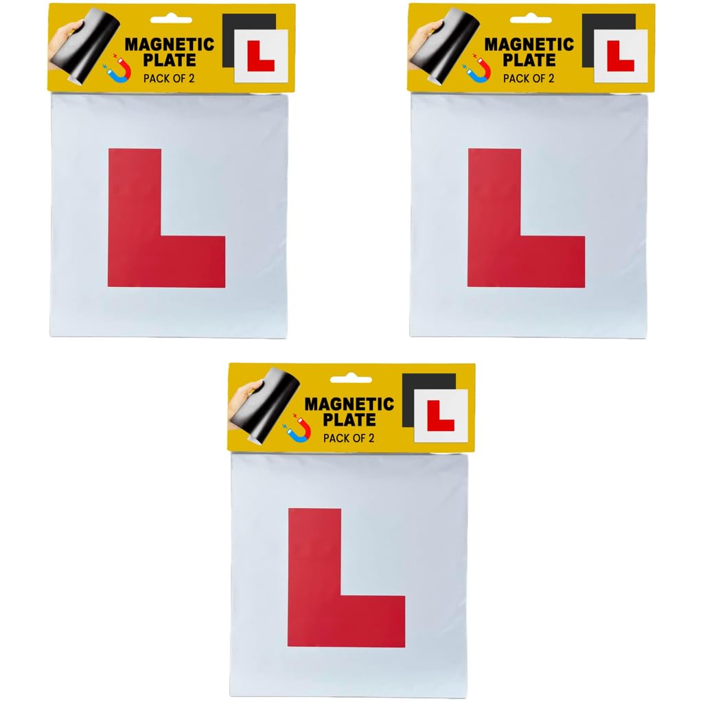 STHIRA Magnetic Learning Sticker for Car featuring Reflective 7 Inch L Board | 6PCS Set