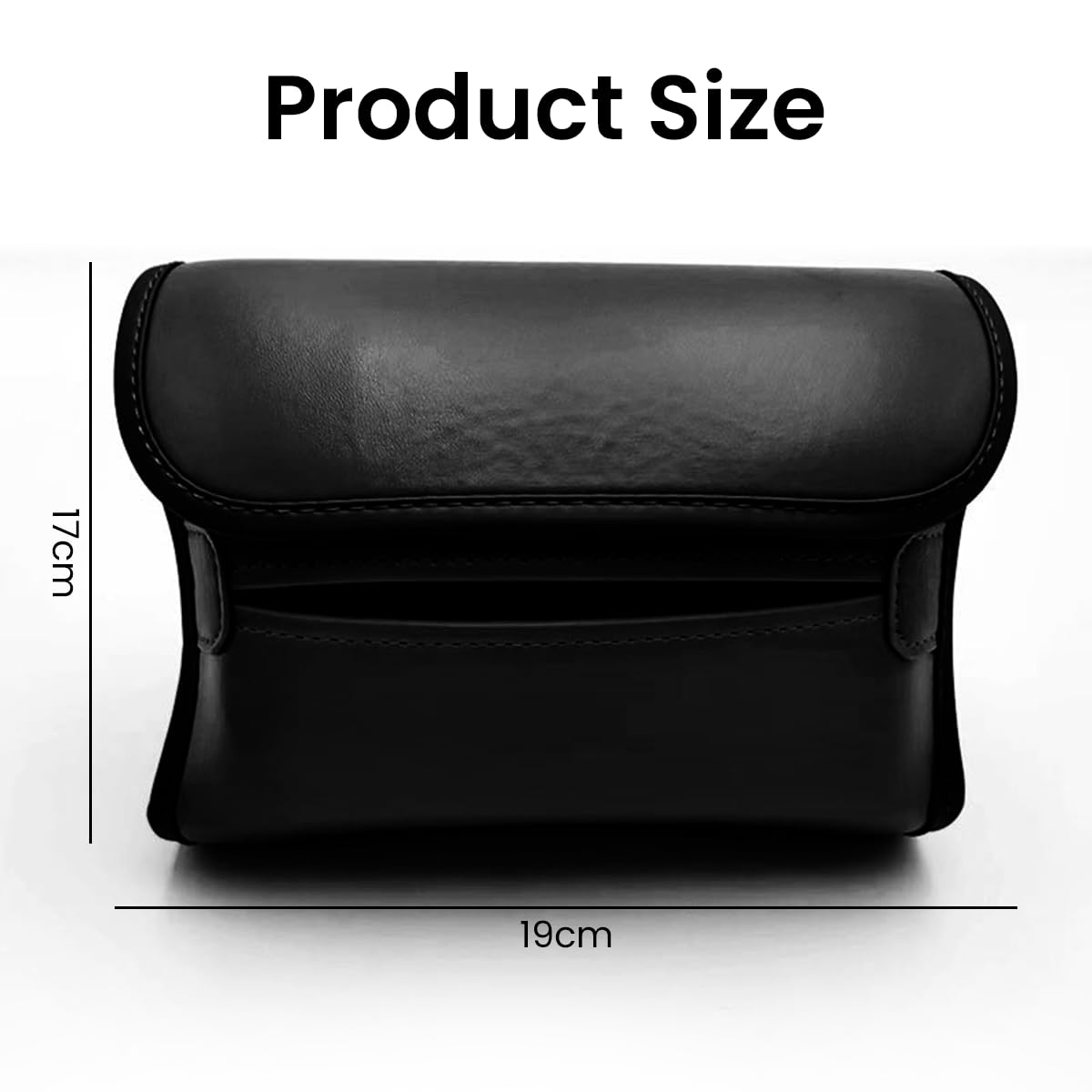 PU Leather Car Tissue Box for Sun Visor and Headrest featuring Adjustable Strap | Universal Fit