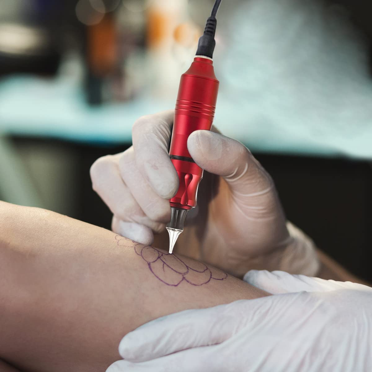 HASTHIP Tattoo Machine Kit for Beginners with Coreless Motor and 10 Needles | Aluminum Pen