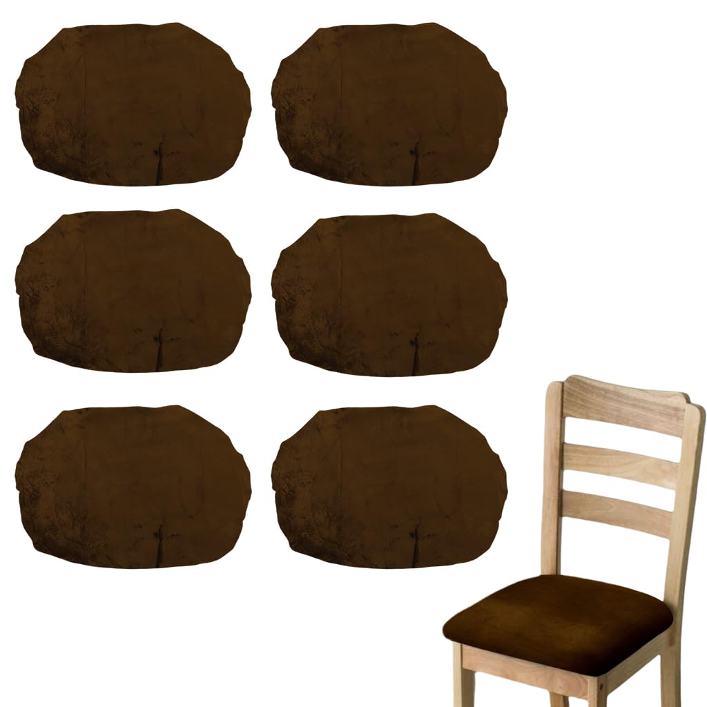 HASTHIP Dining Chair Covers for 14–18 in Seats with Elastic Edge in Retro Green Velvet | Pack of 6