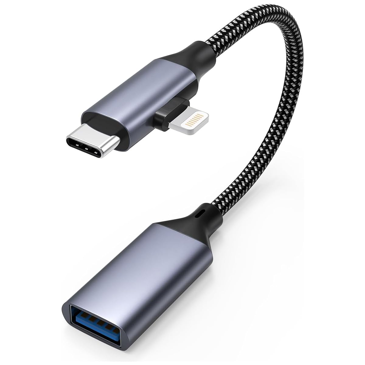 Verilux® USB C to USB Cable Light-ning to USB Cable 2 in 1 Type C OTG Cable for iPhone 15 USB C OTG Cable Versatile USB C OTG Convertor for Phone Camera Tablet