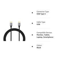 ZORBES® 100W 10Ft Type C to Type C Fast Charging Cable, USB C, USB 3.1 Gen 2 10Gbps Data Transfer Supports 4K HD Video Output, Thunderbolt 3, Compatible with MacBook Pro/Air, Hub, USB C Devices