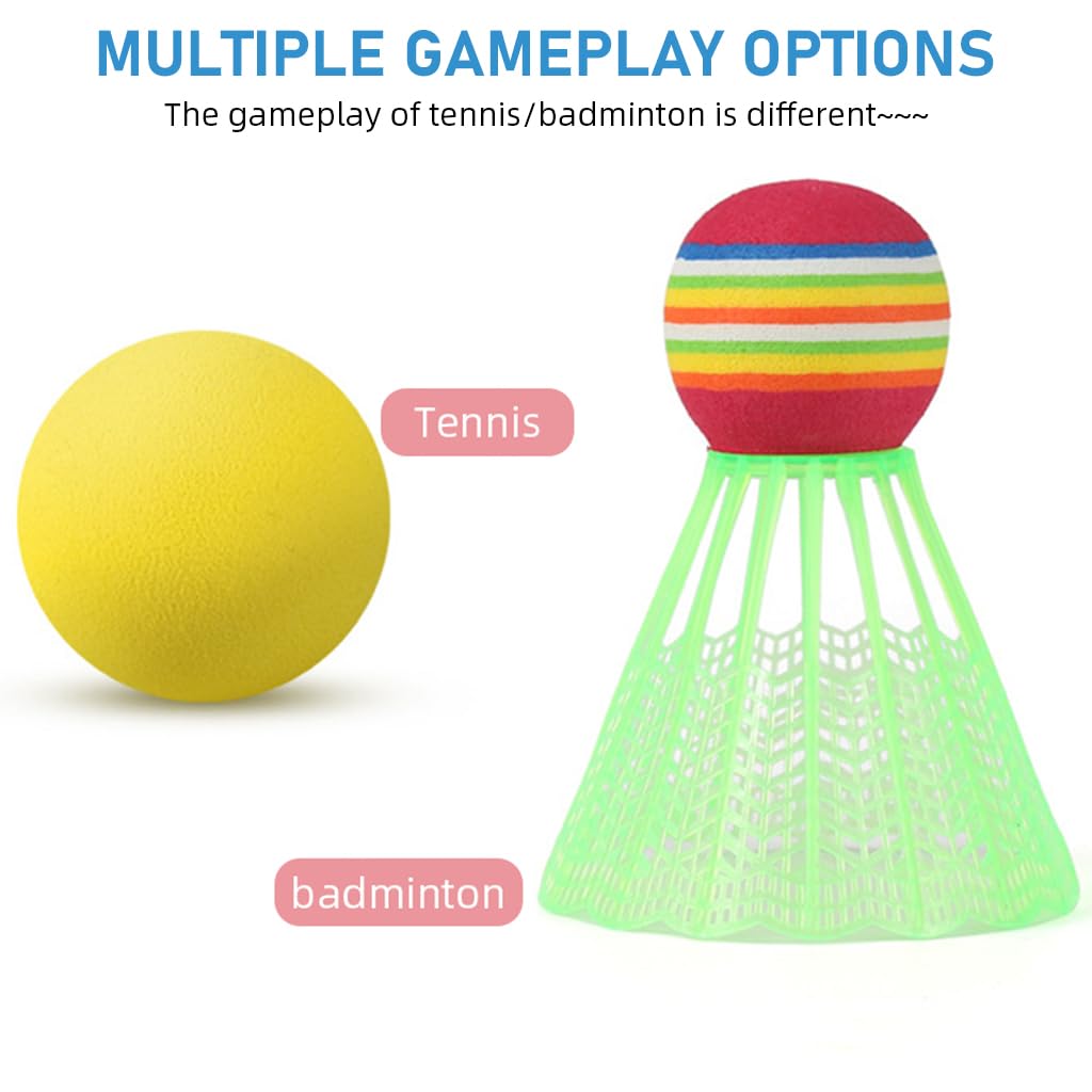 Proberos Kids Sport Racket Toy Set with 9 in Handles and 2 Tennis & Badminton Balls | Ages 6+