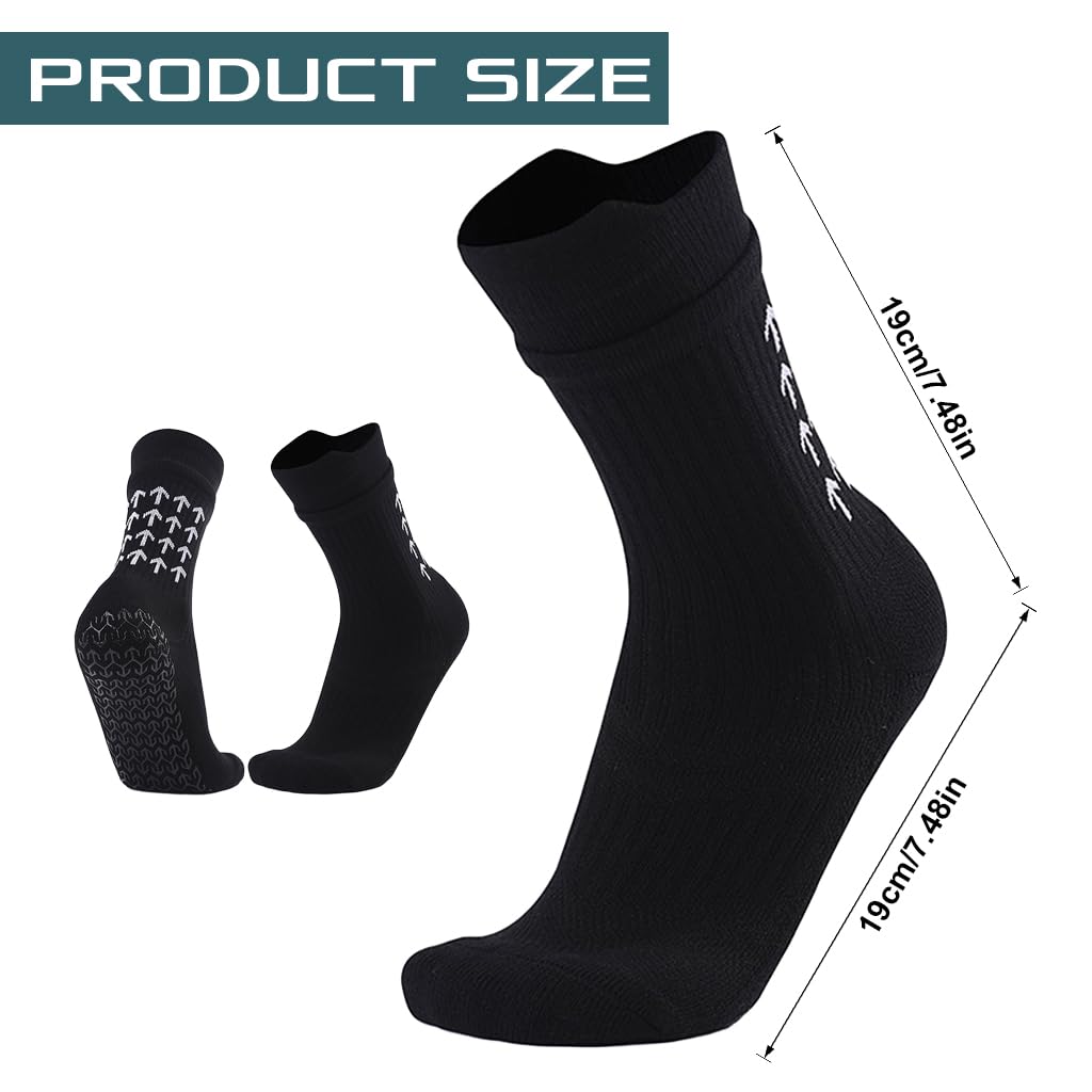 PROBEROS Football Socks for Soccer and Running featuring Rubber Anti Slip Grip and Compression Support