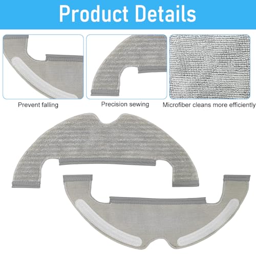 HASTHIP® Mopping Cloth for Mi Robot Vacuum Cleaner X10 Microfiber Absorbent Wet Dry Use Mop Replacements 2PCS
