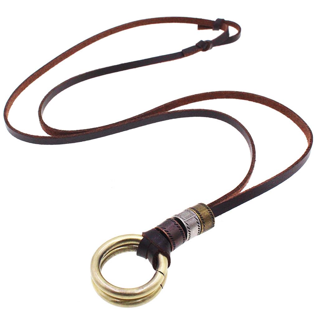 Zibuyu Unisex Leather Necklace with Stainless Steel Pendant for Casual and Formal Wear