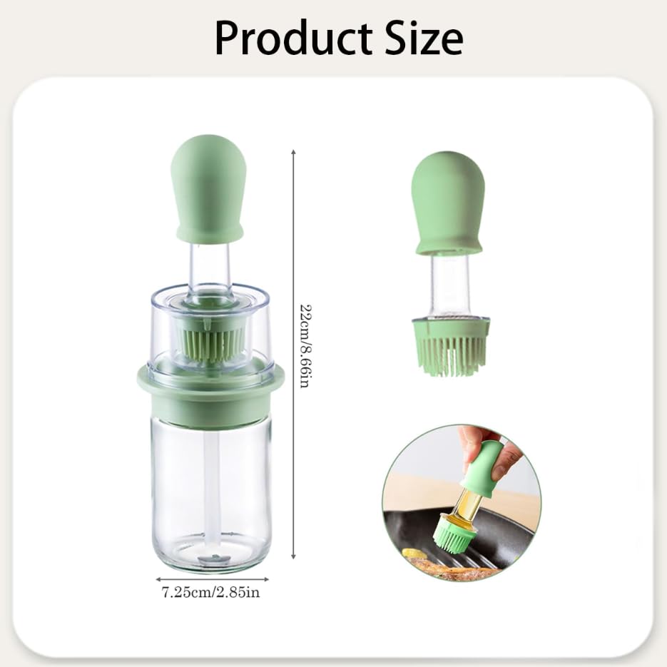 Zibuyu Oil Dispenser for Kitchen with Silicone Brush and 180ml Glass Bottle | Leak-Proof Heat-Resistant Design