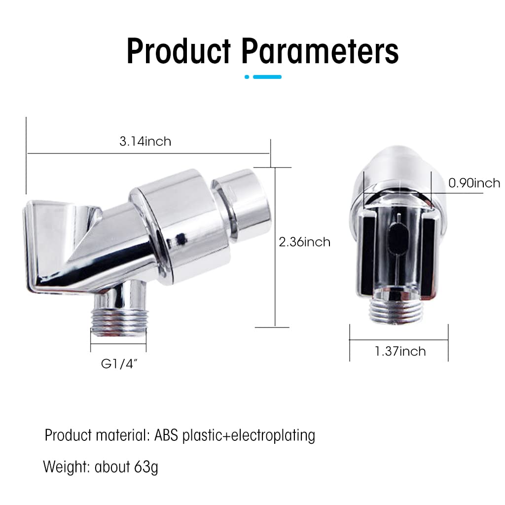 HASTHIP Shower System Adapter Connector for Wall Installation with 360° Rotatable Mount Silver