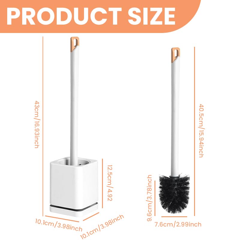 HASTHIP Toilet Bowl Cleaning Brush for Bathroom with 15.7 in Long Handle and Detachable Drip Tray