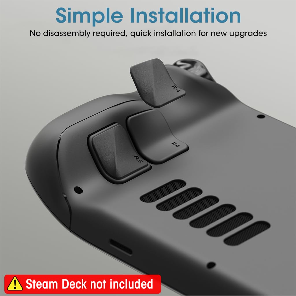 ZORBES Back Button Cover for Steam Deck with 4 Pcs Set featuring Ergonomic Arcuated Design | Easy Installation and Removal