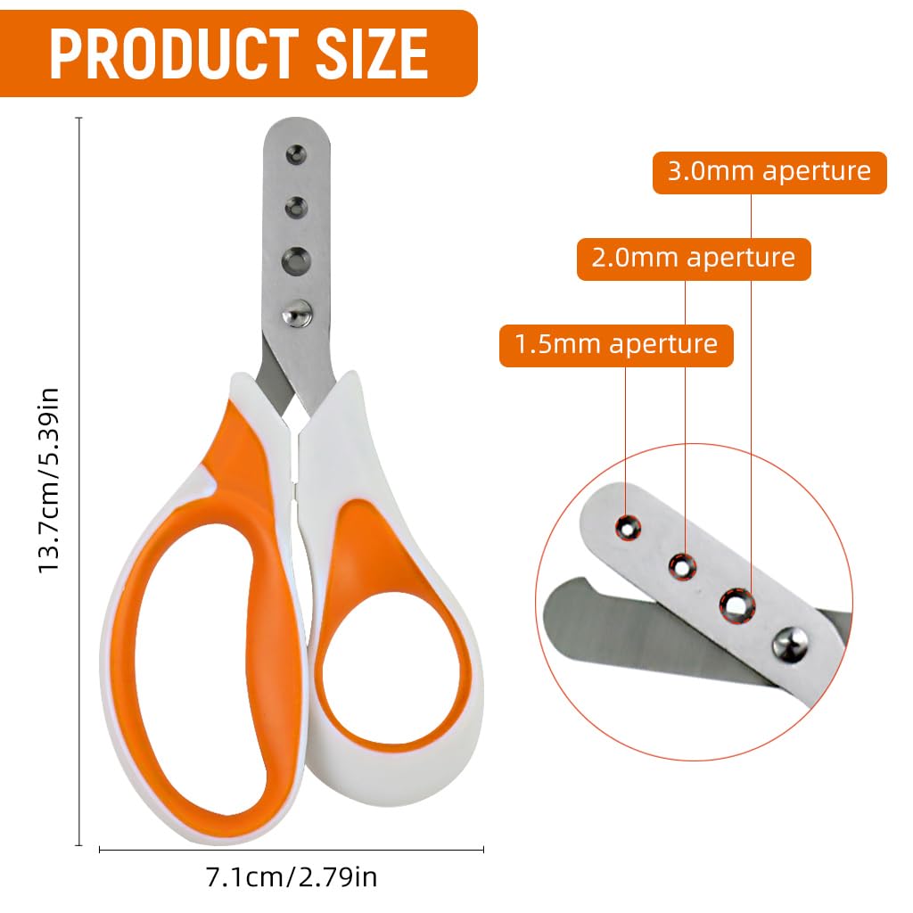 Qpets Cat Nail Clipper for Safe Grooming with 1.5mm 2mm 3mm Guard Holes | Stainless Steel