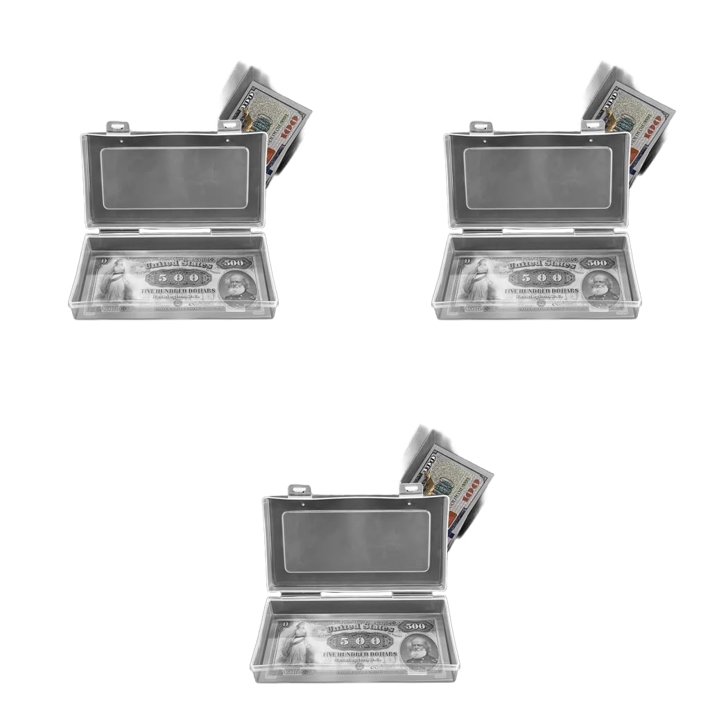 ZIBUYU Cash Envelopes Set for Banknote Collectors with 300 Sleeves and Clear Box | Waterproof OPP Holders 17×8.5 cm