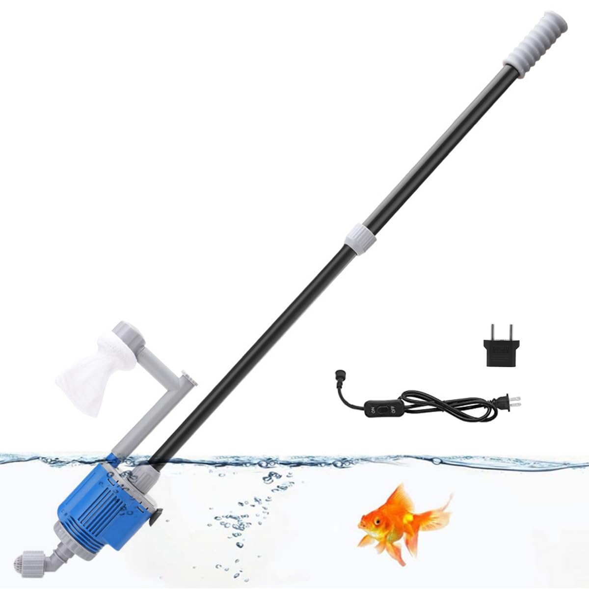 Qpets® Electric Fish Tank Cleaner, Automatic Siphon Vacuum Cleaner Kit, Aquarium Gravel Cleaner 20W Aquarium Vacuum for Aquarium Cleaning, Changing Water, Pump to Drain Aquarium Cleaning Tool