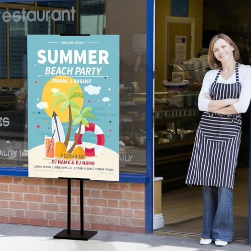 Climberty® Upright Sign Stand Stainless Steel Holder Tilting Display Rack with Adjustable Height Angle Commercial Advertisement Poster Restaurants Menu 2PCS