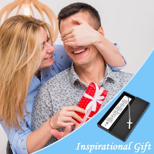 Climberty® 2Pcs Metal Bookmark with Cross Pendant Chain Stainless Steel Bookmarks with Gift Box Inspirational Book Mark Valentine Mother's Day Christmas Birthday Christian Gifts for Women, Men