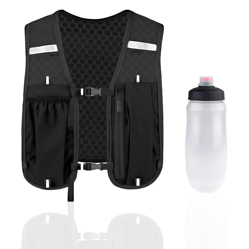 Proberos Hydration Backpack Running Vest with 500ml Water Bladder and Reflective Strips for Outdoor Sports | Quick Dry Mesh Design