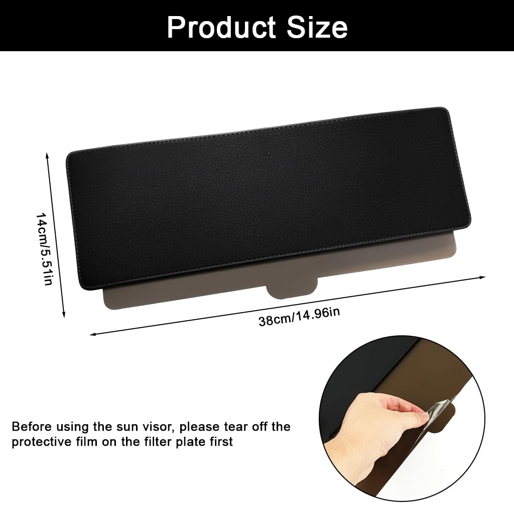 STHIRA Car Sun Visor Extender for Day and Night Driving with 15 in Telescopic Panel | Universal Fit Black Clip On Anti Glare Shield
