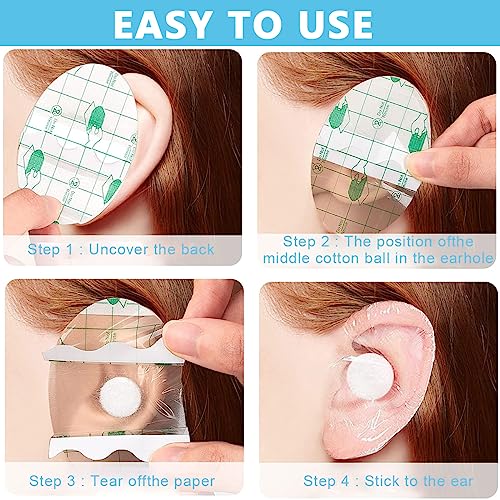 HANNEA® 40pcs Baby Waterproof Ear Stickers, Waterproof Ear Protector Cover, Ear Protectors with Ear Plugs for Adult, Teens, Ear Covers for Shower, S