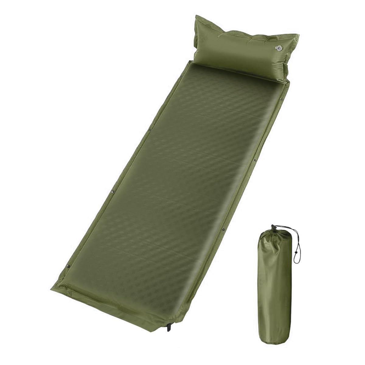 Proberos® Self-Inflating Camping Mat Air Bed with Ergonomic Pillow, Self-Inflating Ultralight Sleeping Mat, Waterproof Air Mattress Single Pad Bed for Trekking, Backpacking & Road Trips