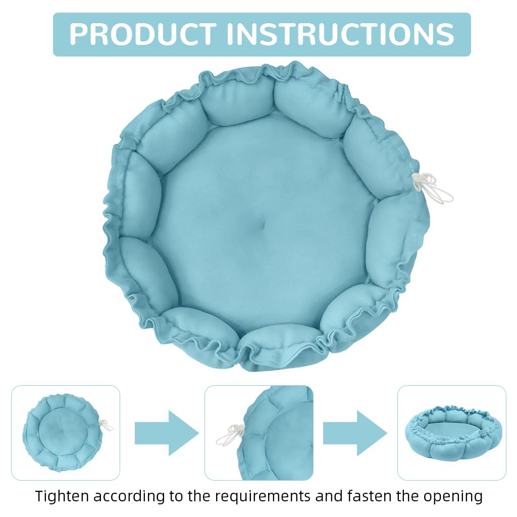 Qpets Cat Bed for All Season Use featuring Adjustable Drawstring Edge and Soft Cotton Cushion