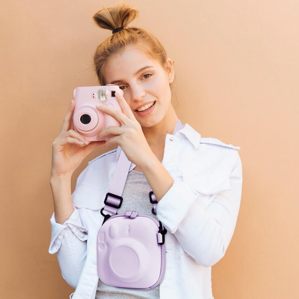 ZORBES Camera Case for Fujifilm Instax with Lens Protection and Mesh Pockets 14x8.5x14cm | Waterproof PU Design