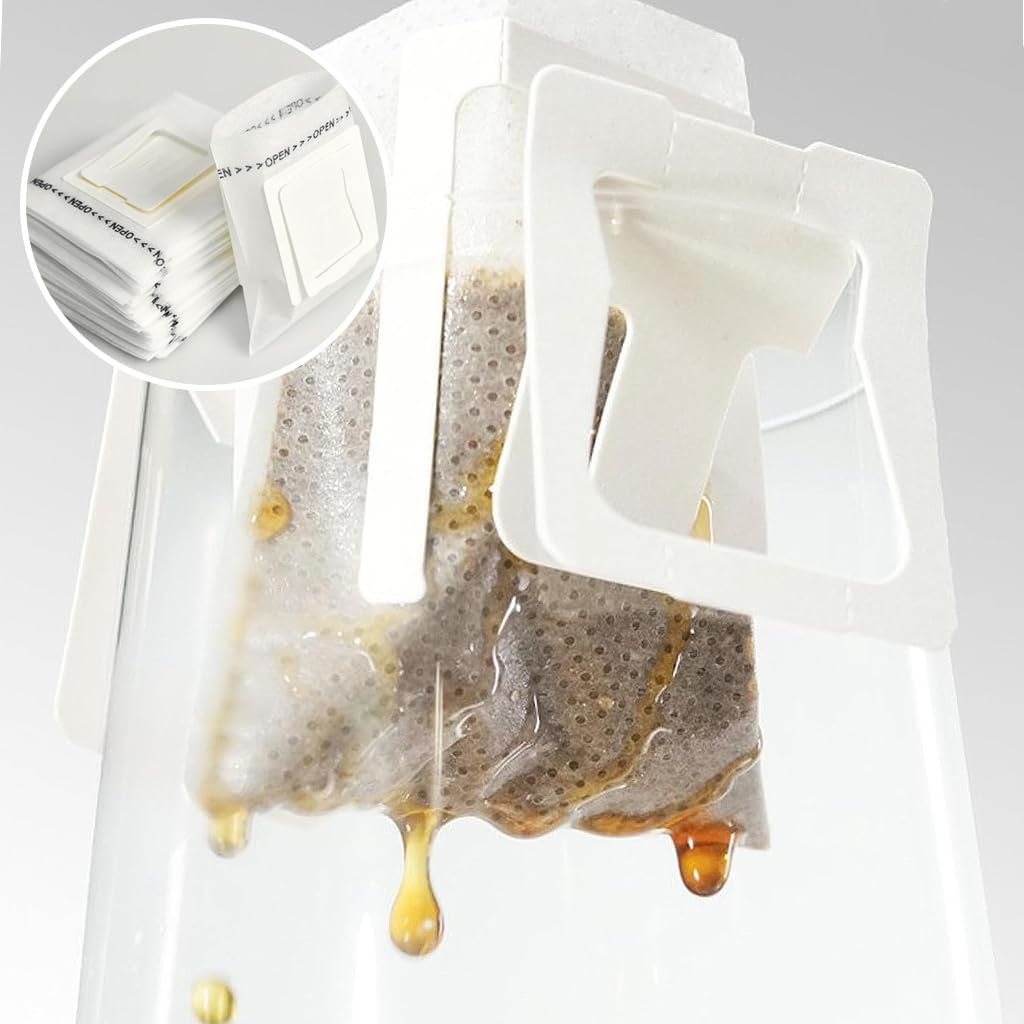 Supvox 50pcs Hanging Ear Coffee Bag Coffee Filter Paper Bag Drip Coffee Bag Pour Over Coffee Pouch Foodgrade Hanging Ear Coffee Paper Bag Convenient Hanging Ear Coffee Bag for Brewing Coffee