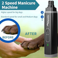 Qpets® Professional Electric Dog Nail Grinder with 2 LED Light, Dog Nail Trimmer for Cat Dog, Low Noise Pet Nail Trimmer Pet Nail Grinder, Dog Nail Clippers, Dog Trimmer, Nail Cutter for Dog