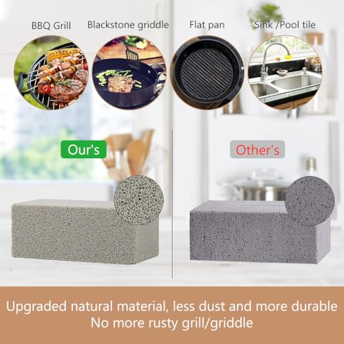 Supvox Kitchen Stain Scrubber Cleaning Brush Grill Stain Scrubber with Handle Utility Utensils Cleaning Scrubber for Pan, Pot, Griddle, Steel Made Utensils