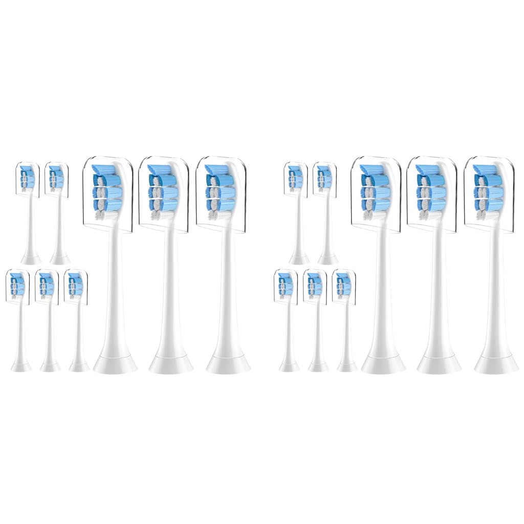 HANNEA Replacement Brush Heads for Philips Sonicare with Dupont Nylon Bristles 8 Pack | Fade Reminder and Hygienic Caps