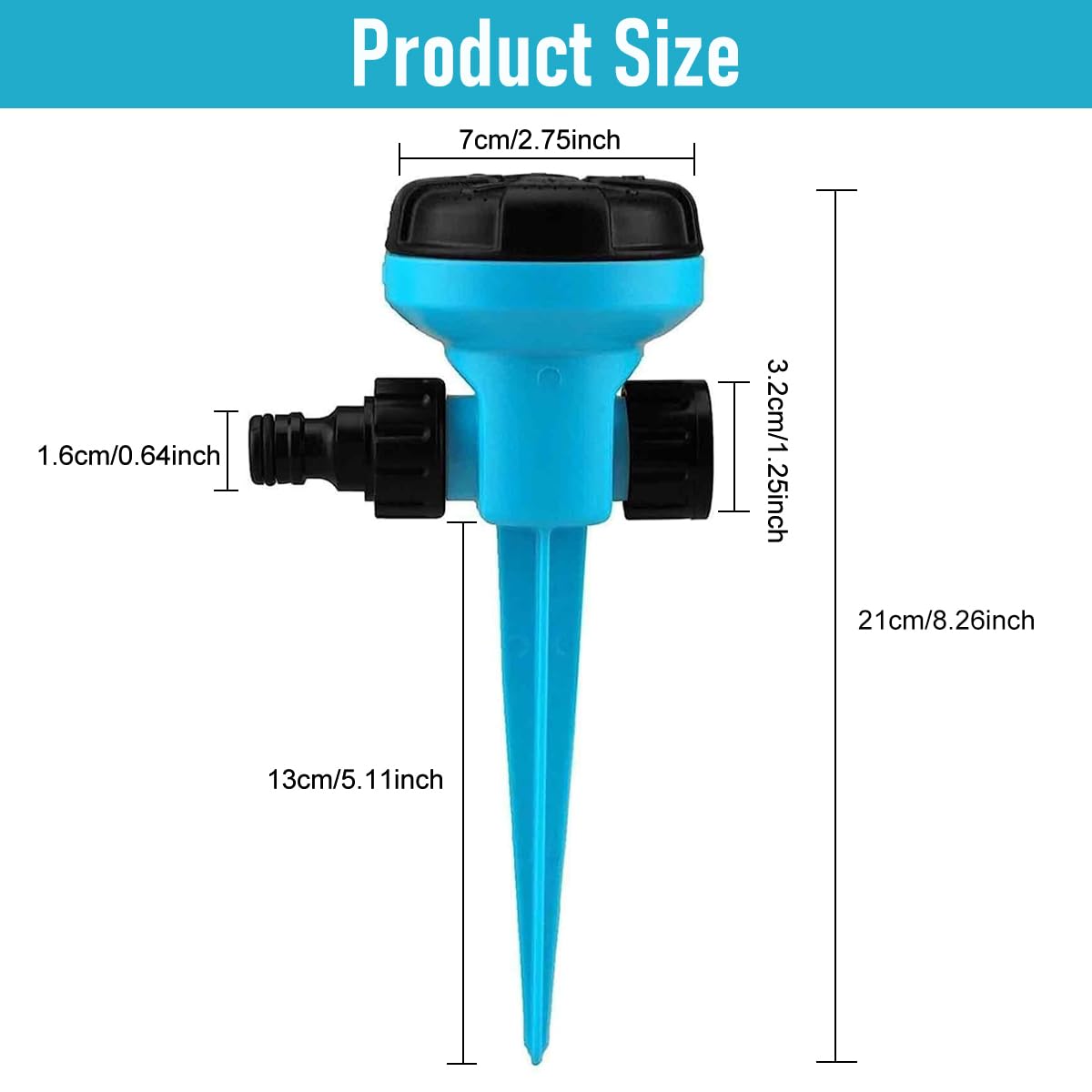 Optifit Garden Sprinkler for Lawn and Garden Watering featuring Spiked Base | Easy Relocation