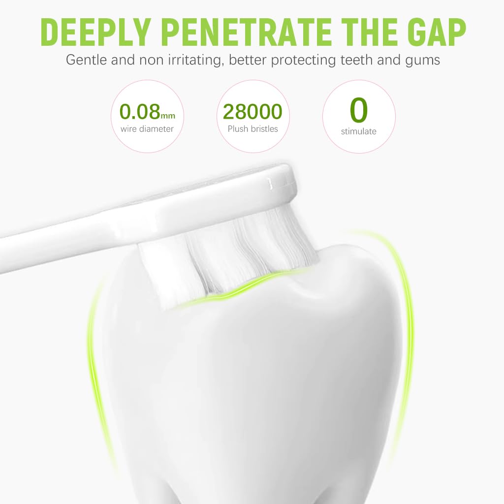 HASTHIP Extra Soft Toothbrushes for Adults with 20000 Ultra Fine Bristles | Includes Travel Tubes