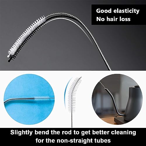 HASTHIP® 36PCS Straw Cleaner Brushes, 8 Inch Tube Cleaning Brush and Nylon Pipe Brush Kit for Sippy Cup, Tumbler, Water Bottle, Drinking Straw, White