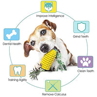 Qpets® Dog Chew Toys, TPR Corn Chew Toy for Dog Teething Chewing Toy with Cotton Ropes, Sturdy Chew Toys, Interactive Pet Toys Gift Toy for Dog Small Puppies and Medium Dogs