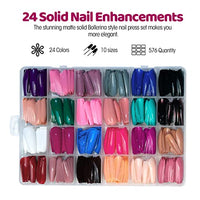 MAYCREATE® 12 Colors Press on Nails Almond, Press on Nails Glossy Stiletto Oval Colored Fake Nail Tips Full Cover Artificial Fingernails (Not include Glue)