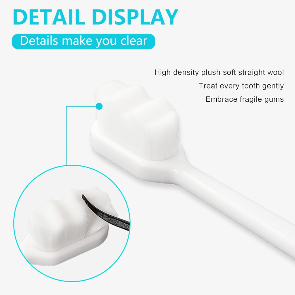 ZIBUYU Ultra Soft Toothbrushes for Sensitive Teeth with Wavy Bristles and PP Handle | Pack of 6