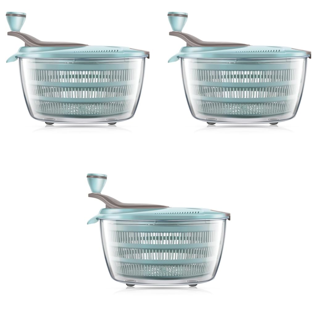 Supvox Salad Spinner for Vegetable and Fruit Prep with 4.24 Quart Bowl | Manual Rotating Dryer