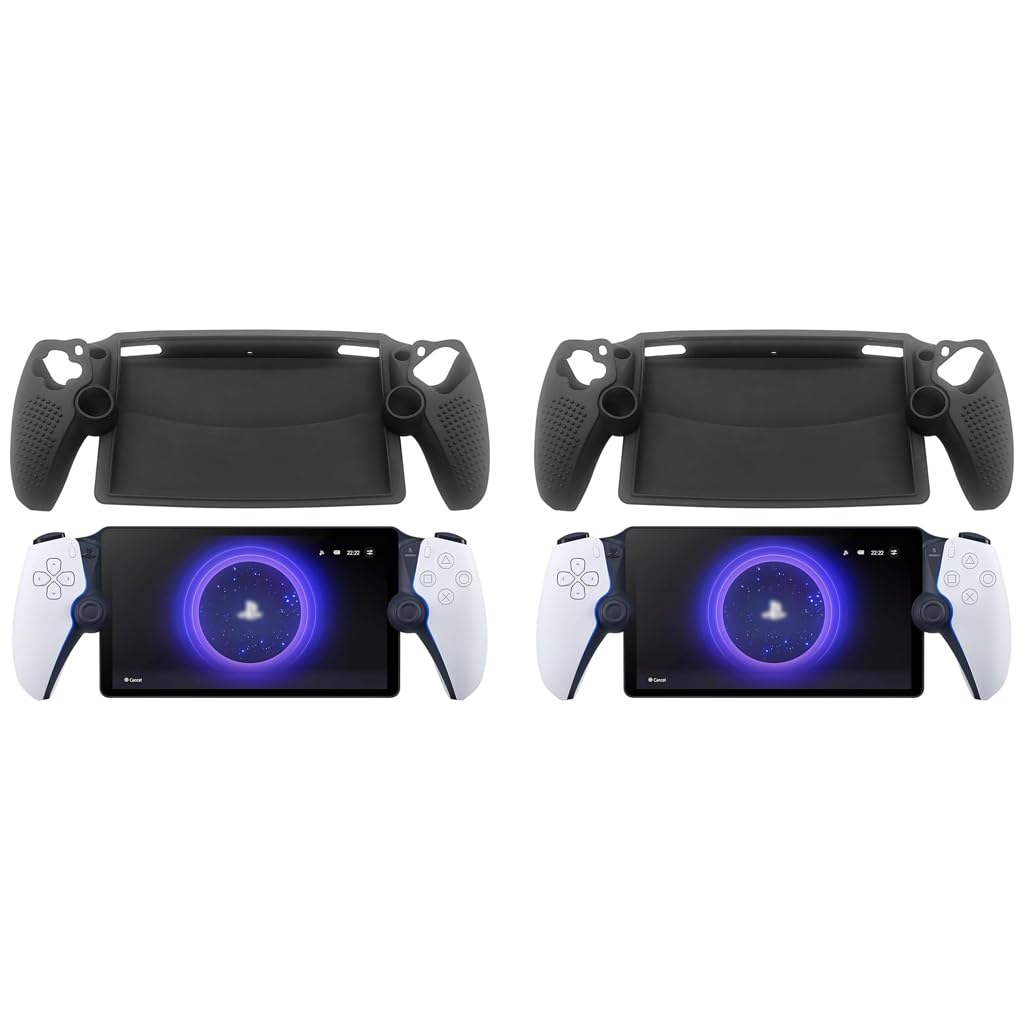 Silicone Cover for PlayStation Portal featuring Anti Slip Grip Design and 2 PCS Set | Black