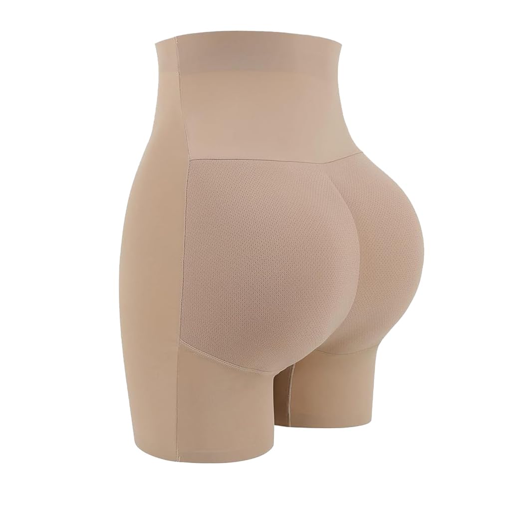 PALAY® Butt Lifter Padded Underwear for Women Hip Pads Enhancer Shapewear Shorts Seamless Tummy Control Panties Shaper Fake Pad, L(Beige)