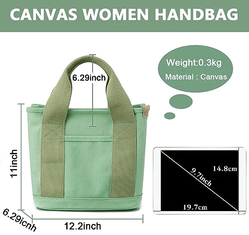 PALAY® Tote Bags for Women Handbags Canvas Large Capacity Crossbody Bag with Detachable Shoulder Strap, Multi-pocket Hobo Bag for School, Work