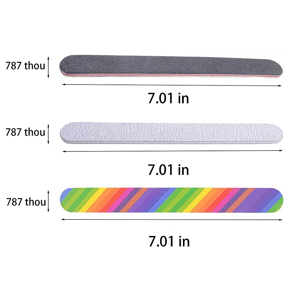 MAYCREATE Nail Files Nail Buffers Set Professional Double Sided Emery Nail Shaper Strips Manicure Tools Kit, 100/180 Grit Nail Art Care Buffer Block for Home Salons Use