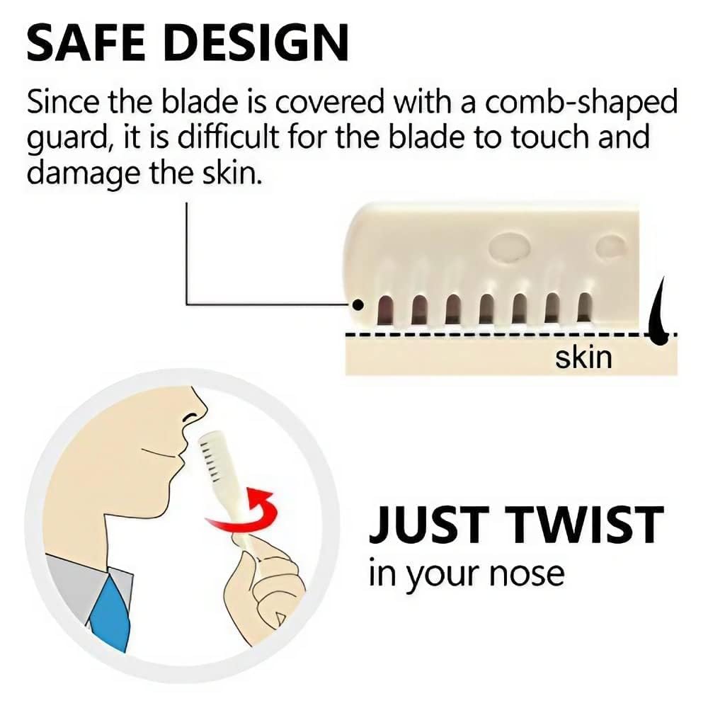 HANNEA Manual Nose Hair Trimmer with Dual Blade Stainless Steel Design for Men and Women | 9PCS Set