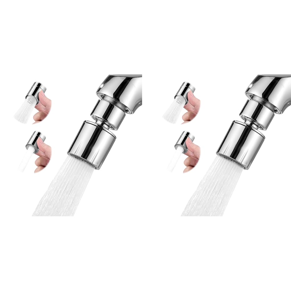 HASTHIP Tap Extender for Kitchen Sink featuring 360° Swivel Aerator and 2 Water Modes | 2PCS Stainless Steel