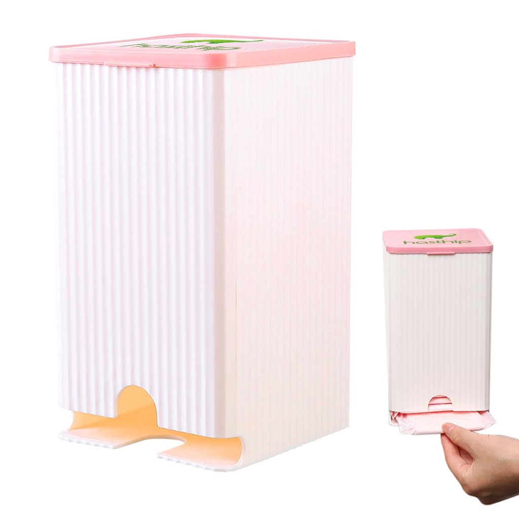 HASTHIP Sanitary Pads Dispenser for Bathrooms with Sliding Cover Refill and Waterproof PP Box | Holds 25-30 Pads 11.5×11.5×19.5cm