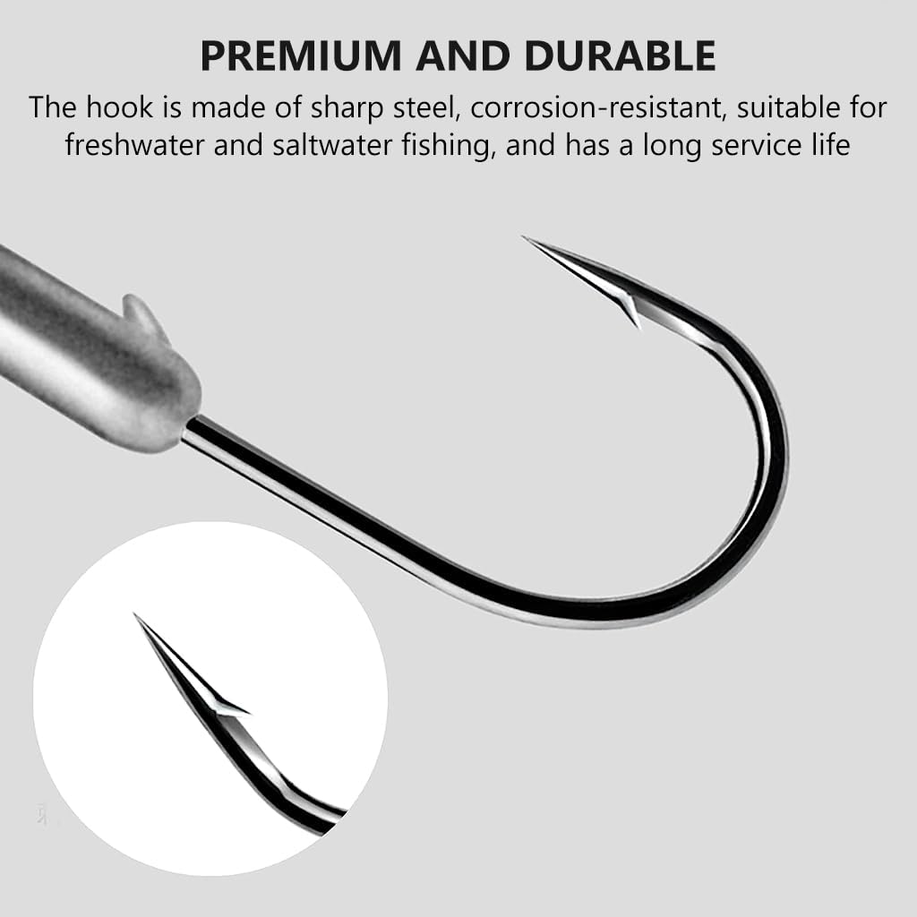Proberos Fishing Hook Set for Freshwater and Saltwater with 25pcs and 5 Weights | Sharp Steel Round Lead Head