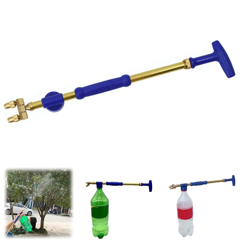 HASTHIP® Garden Manual Sprayer Easy Pump Sprayer for Bottles Dual-nozzle Handheld Push Pull Pump Sprayer Mist Sprayer with 2 Modes Heavy Duty Brass Manual Pump Sprayer for Gardening, Watering